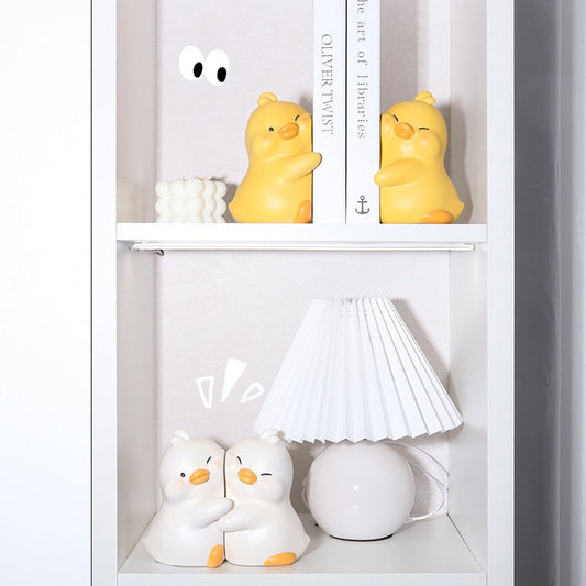 Snuggly Duck Bookends – Cozy Resin Desk Treasure Pair 🐥📚 Furever Adorable