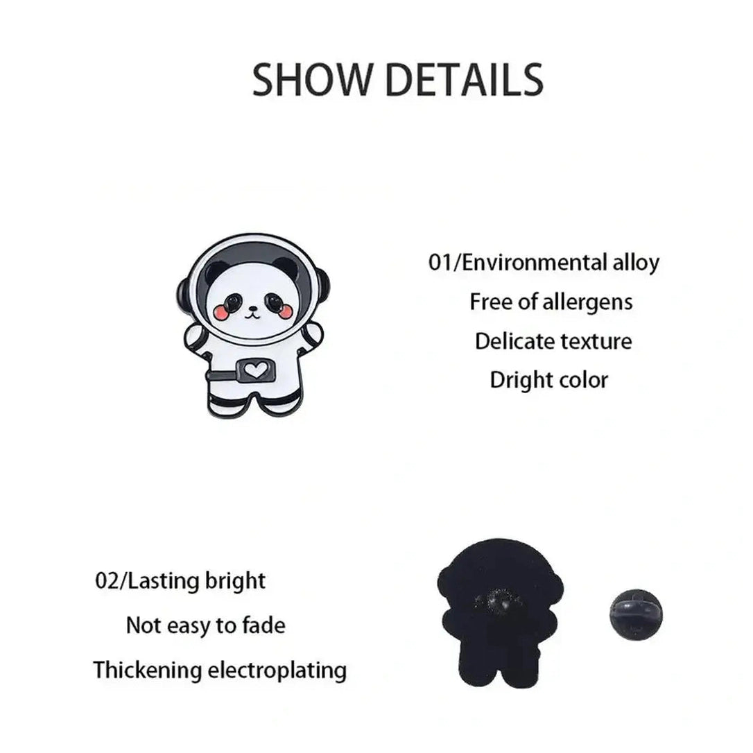 Space-Themed Animal Enamel Pins-Furever Adorable