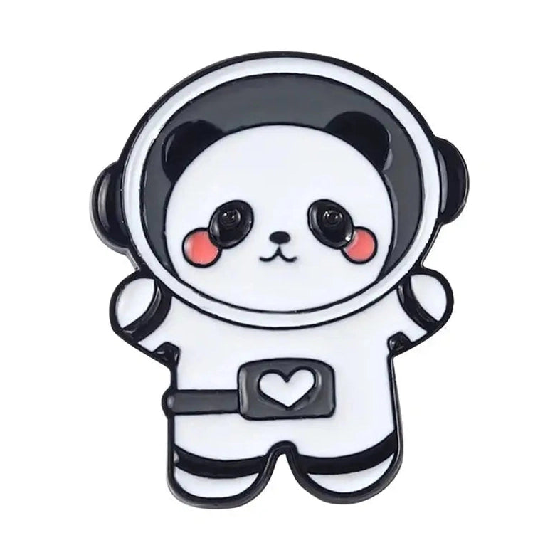 Space-Themed Animal Enamel Pins-Furever Adorable