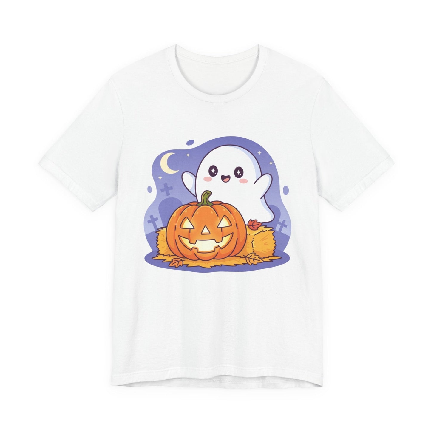 Cute Ghost Halloween Tee, Unisex Halloween Shirt, Spooky Season Top, Pumpkin Graphic Tee, Playful Fall Apparel Furever Adorable