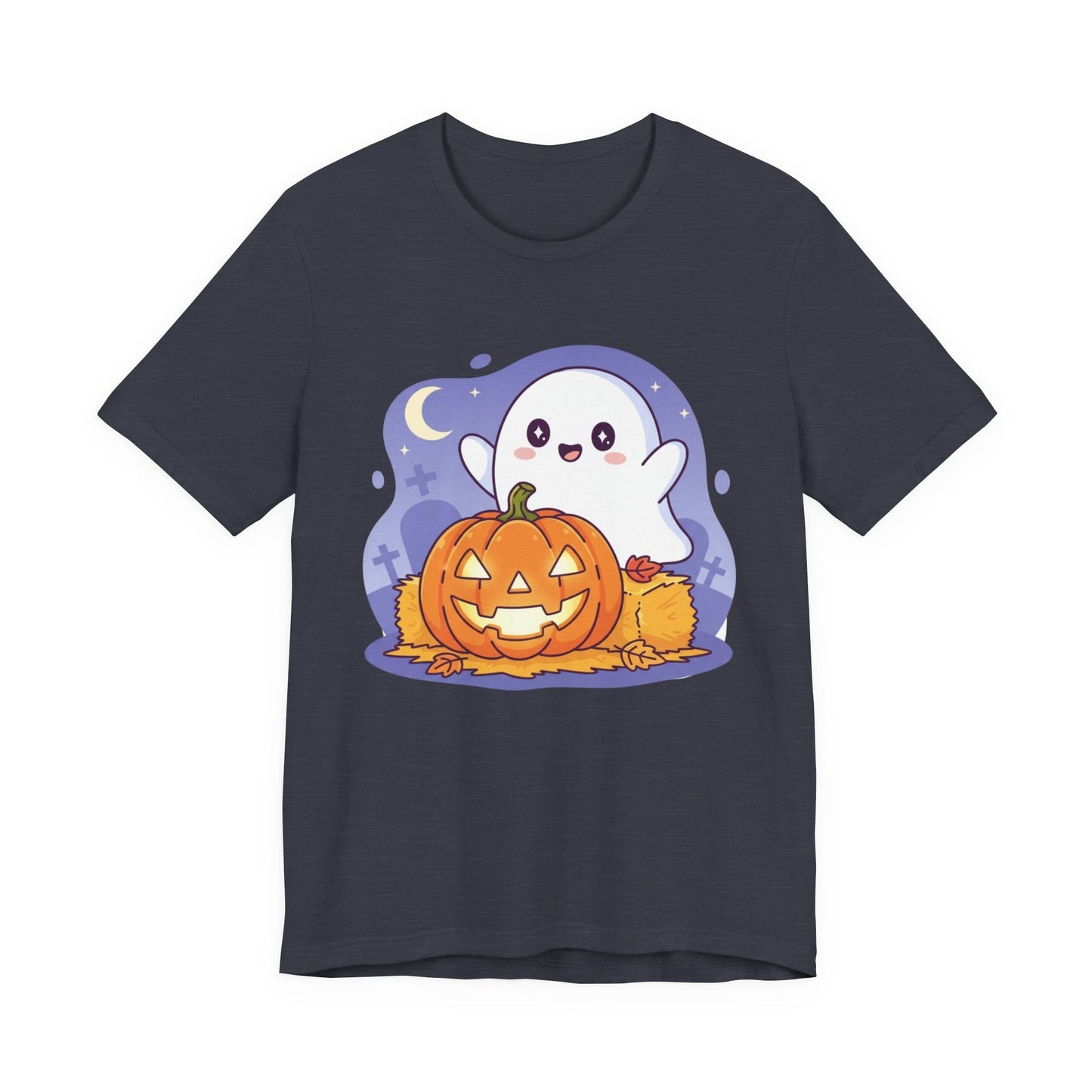 Cute Ghost Halloween Tee, Unisex Halloween Shirt, Spooky Season Top, Pumpkin Graphic Tee, Playful Fall Apparel Furever Adorable