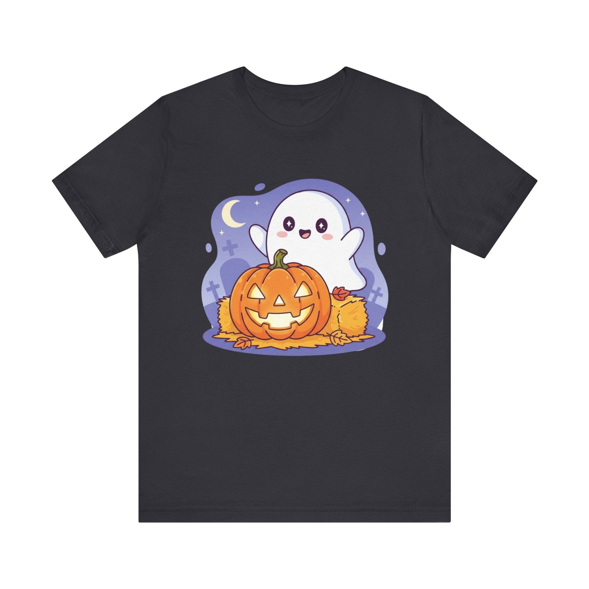 Cute Ghost Halloween Tee, Unisex Halloween Shirt, Spooky Season Top, Pumpkin Graphic Tee, Playful Fall Apparel Furever Adorable