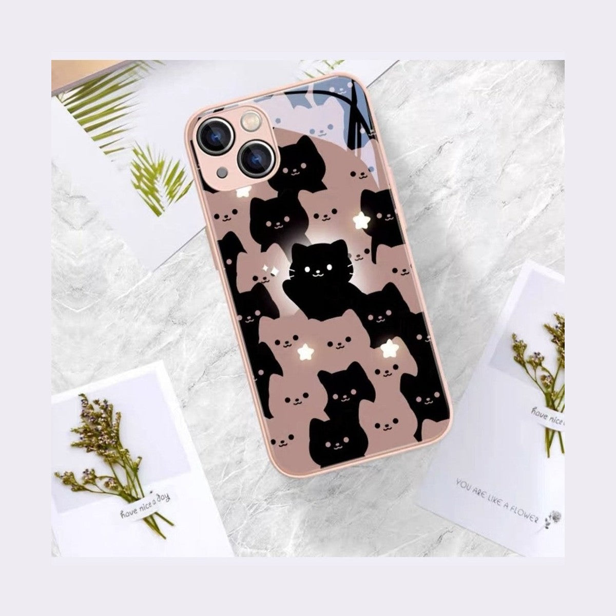 Tempered Glass Cute Cat Phone Case-Furever Adorable