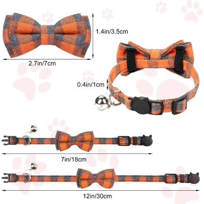 Adjustable Bow Tie with Sash Small Bell for Cats-Furever Adorable