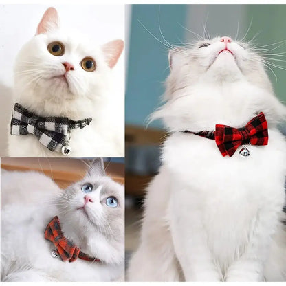 Adjustable Bow Tie with Sash Small Bell for Cats-Furever Adorable