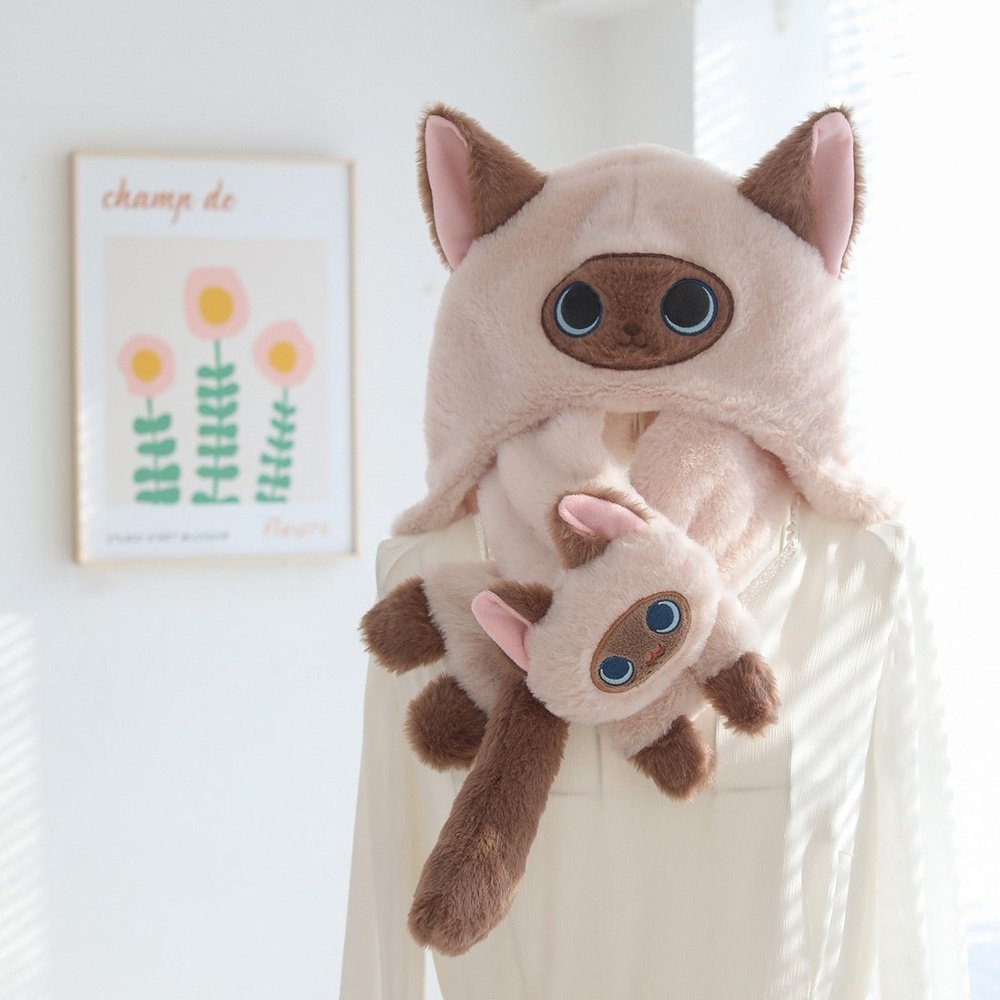 Animal-Shaped Plush Hat Scarf Set-Furever Adorable