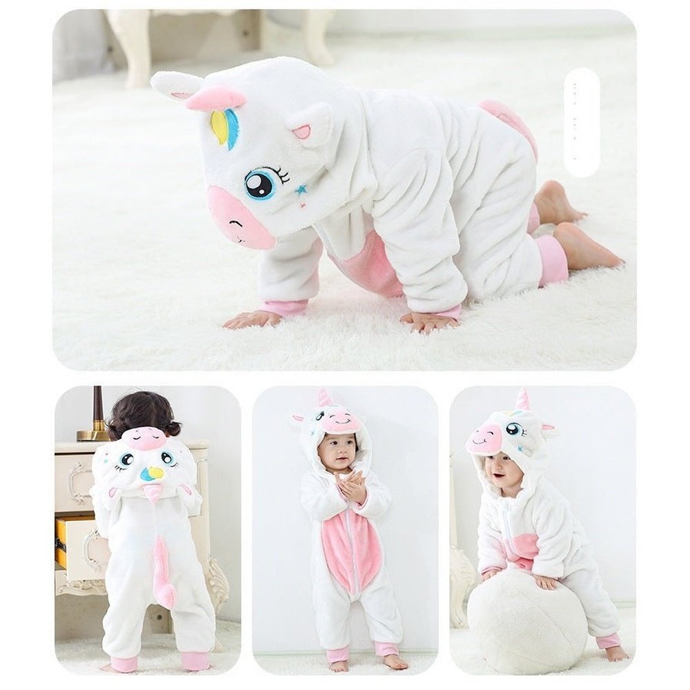 Baby onesie - White Unicorn-Furever Adorable