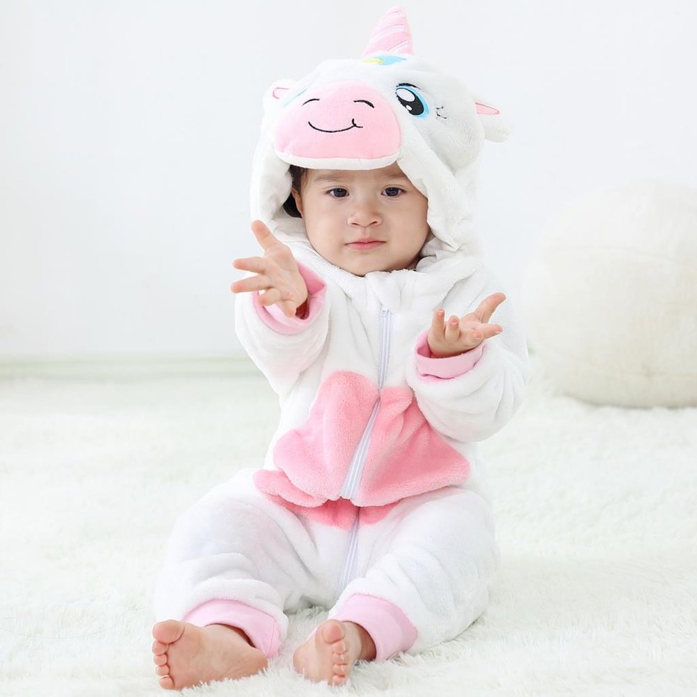 Baby onesie - White Unicorn-Furever Adorable