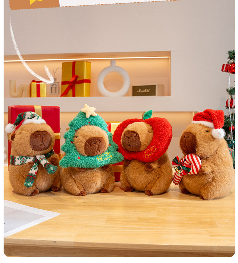 Capybara Christmas Snuggle Buddy – Cozy Holiday 25cm Plush 🍊🎄 Furever Adorable