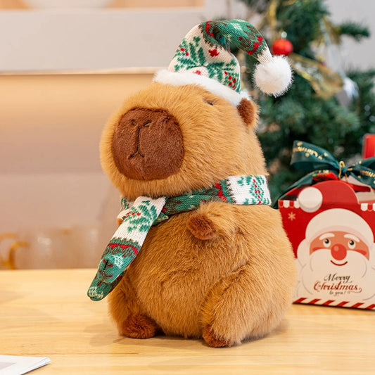 Capybara Christmas Snuggle Buddy – Cozy Holiday 25cm Plush 🍊🎄 Furever Adorable