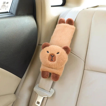 Capybara Plush Car Pillow & Seatbeat Cover-Furever Adorable