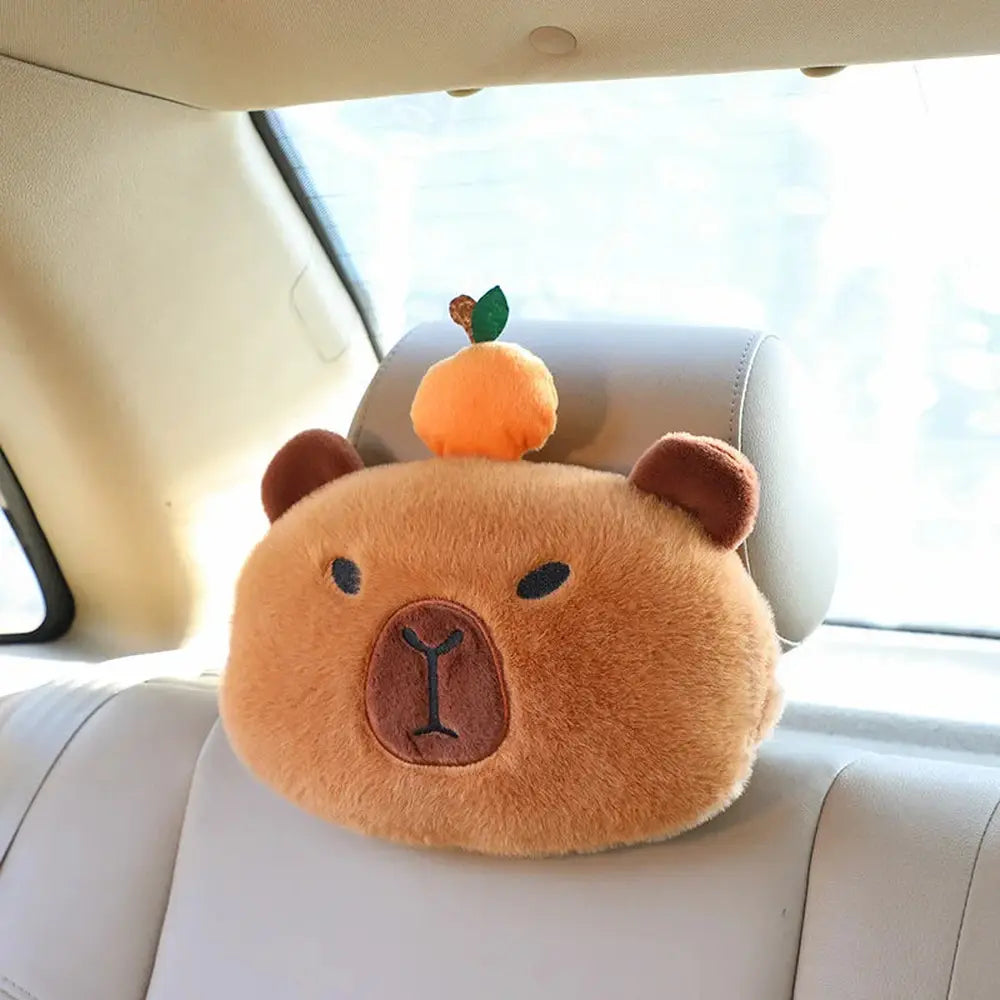 Capybara Plush Car Pillow & Seatbeat Cover-Furever Adorable