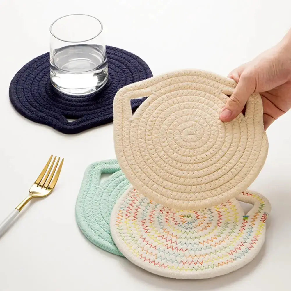 Cat Ear Shaped Heat-resistant Round Dining Table Placemat-Furever Adorable