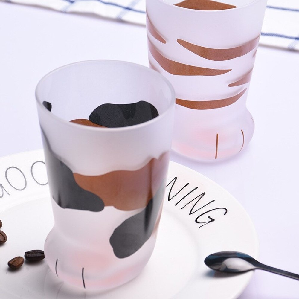 Cat Paw Glass Cup - 300ml-Furever Adorable