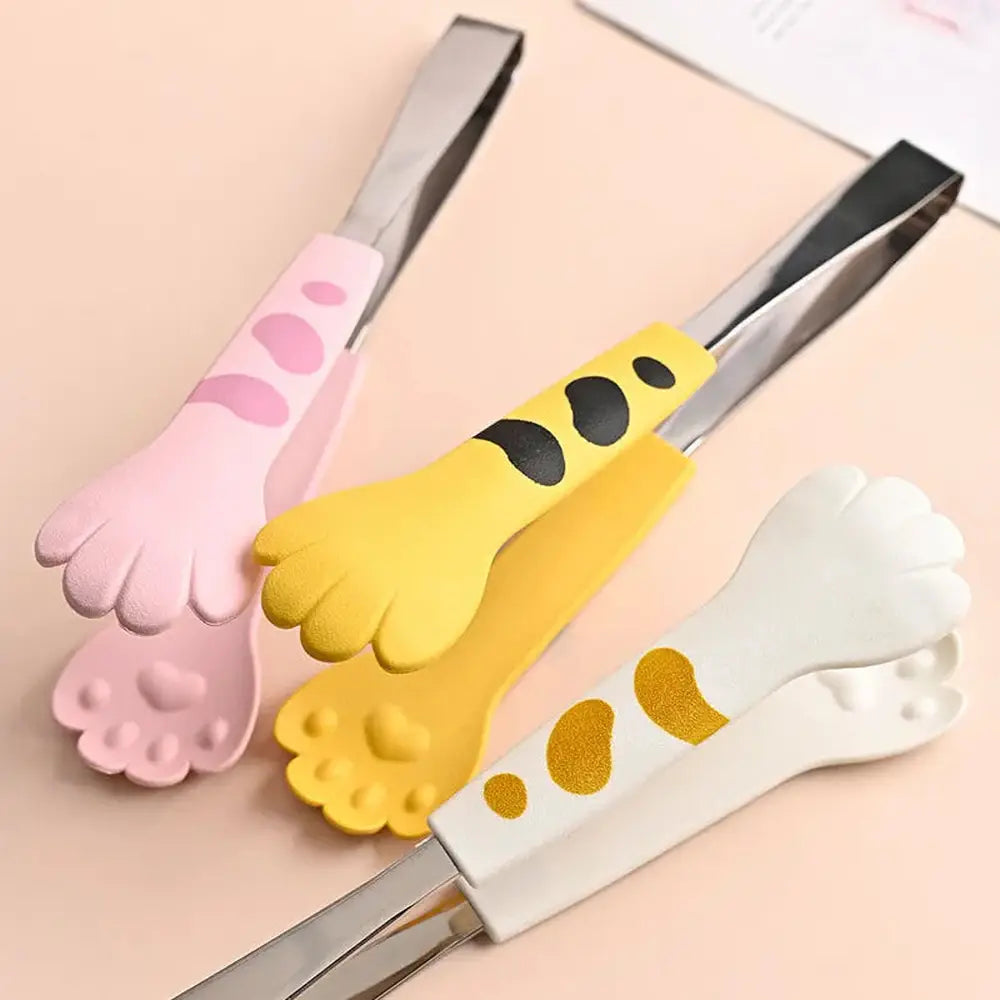 Cat Paw Shape Non-Slip Heat-Resistant Kitchen Food Tongs-Furever Adorable