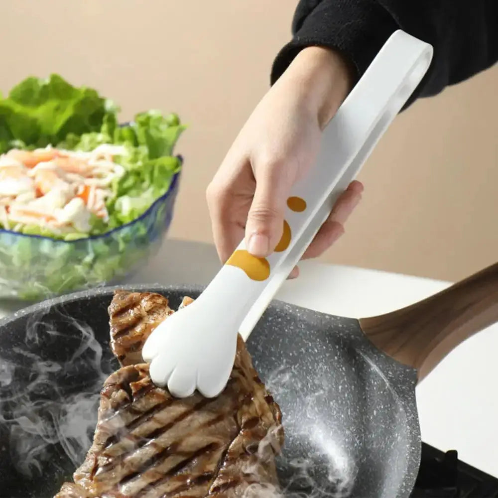 Cat Paw Shaped Non-Slip Silicone Cooking Tongs-Furever Adorable