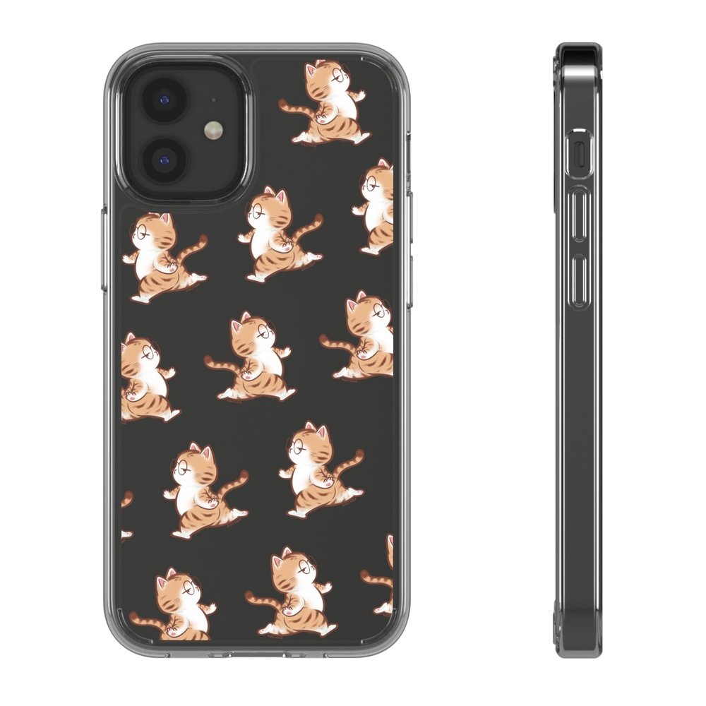 Cat on the run - Clear Phone Cases-Furever Adorable