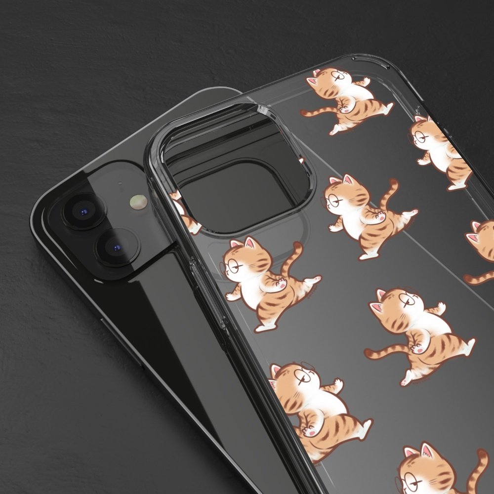 Cat on the run - Clear Phone Cases-Furever Adorable