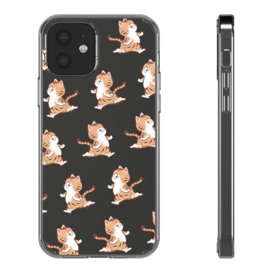 Cat on the run - Clear Phone Cases-Furever Adorable