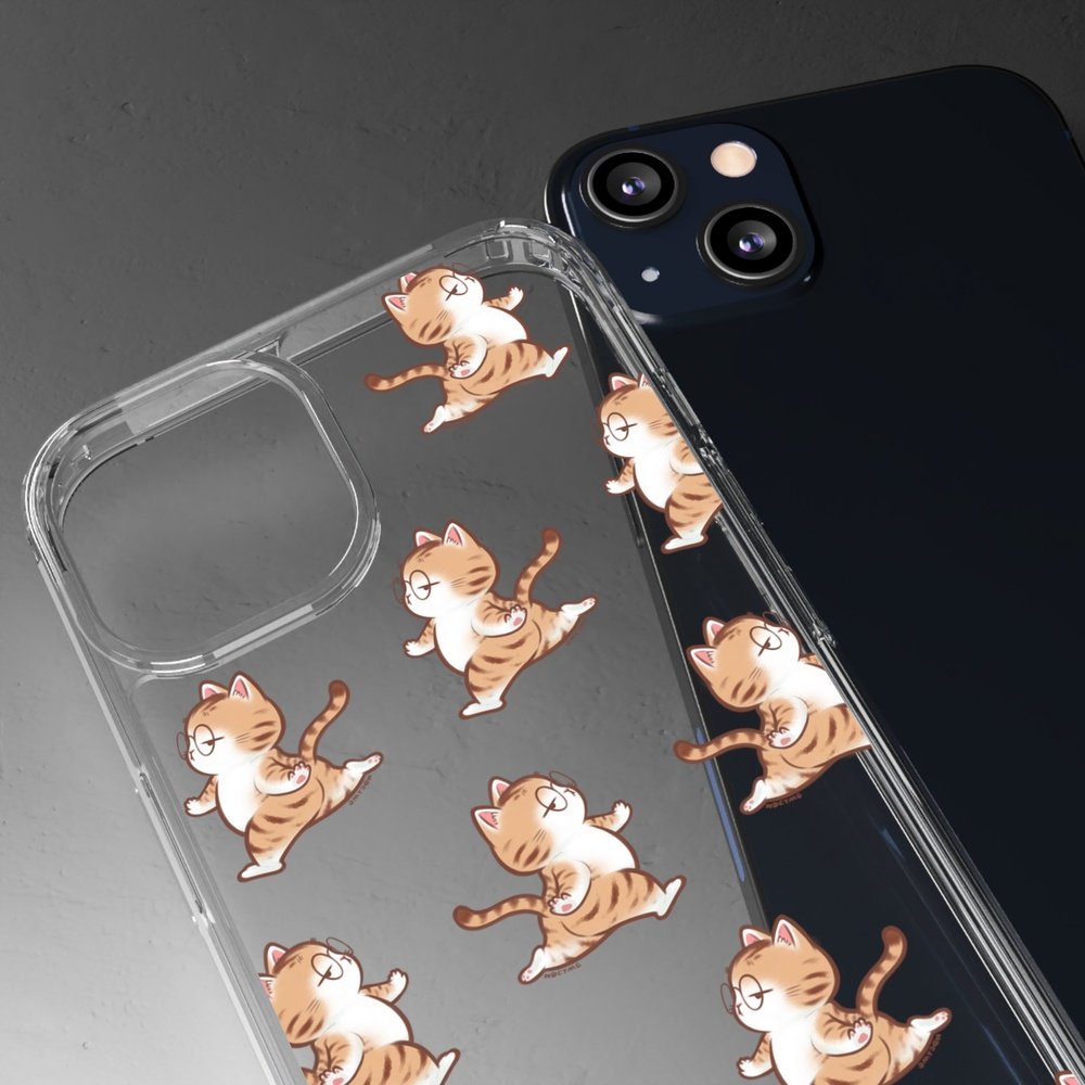 Cat on the run - Clear Phone Cases-Furever Adorable