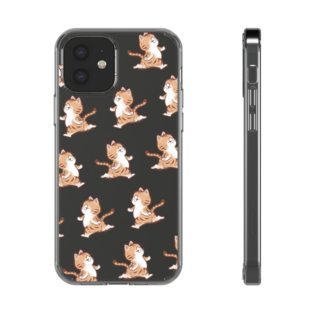 Cat on the run - Clear Phone Cases-Furever Adorable