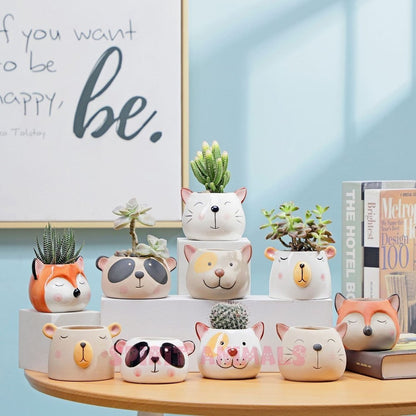 Ceramic Animal Flower Pot-Furever Adorable