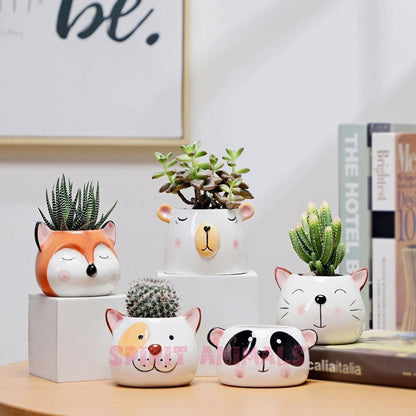 Ceramic Animal Flower Pot-Furever Adorable