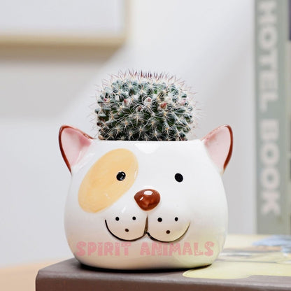 Ceramic Animal Flower Pot-Furever Adorable