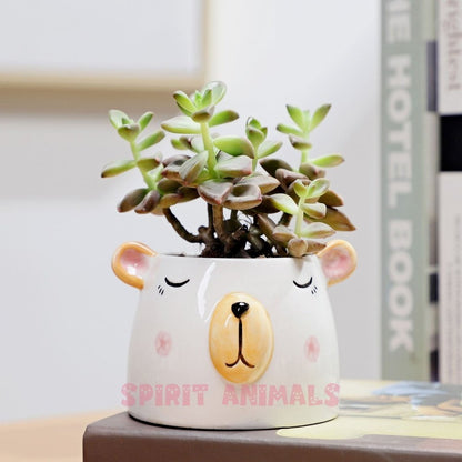 Ceramic Animal Flower Pot-Furever Adorable