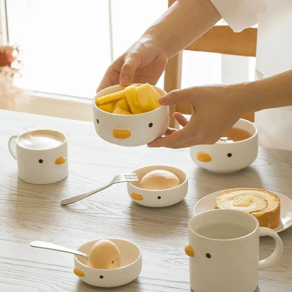 Ceramic Coffee Mug Plate And Bowl Set-Furever Adorable