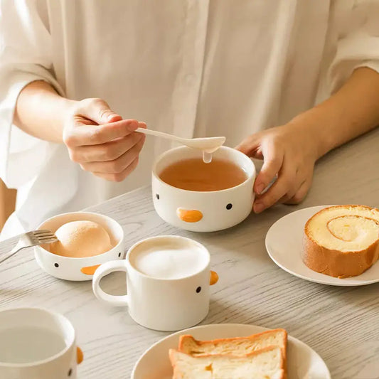 Ceramic Coffee Mug Plate And Bowl Set-Furever Adorable