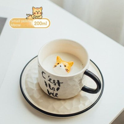 Ceramic Pet Cat 3D Mug-Furever Adorable