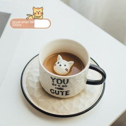 Ceramic Pet Cat 3D Mug-Furever Adorable