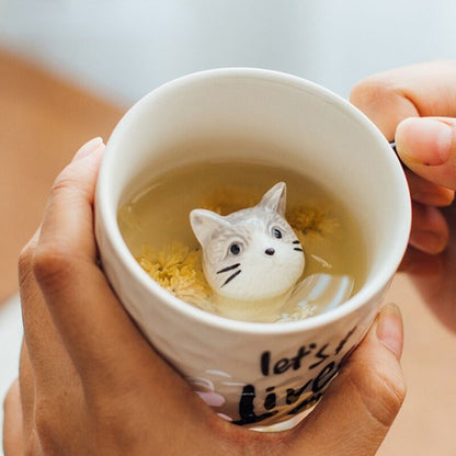 Ceramic Pet Cat 3D Mug-Furever Adorable