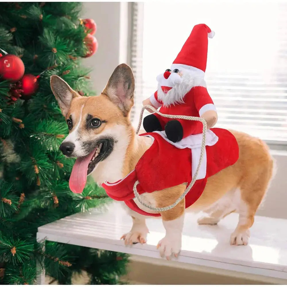 Funny Christmas Dog Rider Costume-Furever Adorable