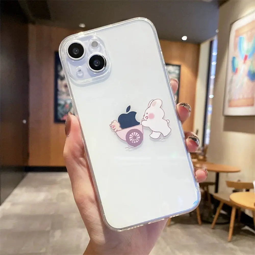 Couple Little Bear Rabbit Stroller for iPhone Case-Furever Adorable