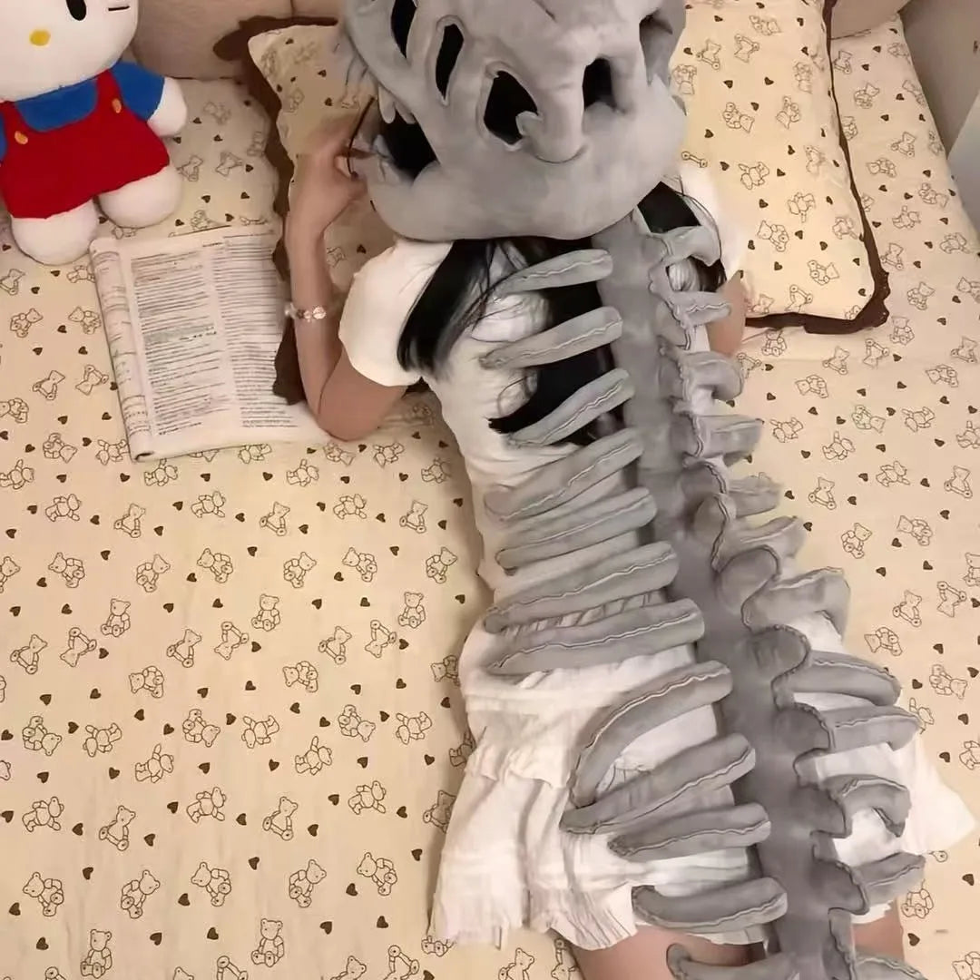75/115CM Realistic Dinosaur Skeleton Costume Set Funny Headgear Cosply Dress up Clothing Plush Toys Creative Gifts Furever Adorable