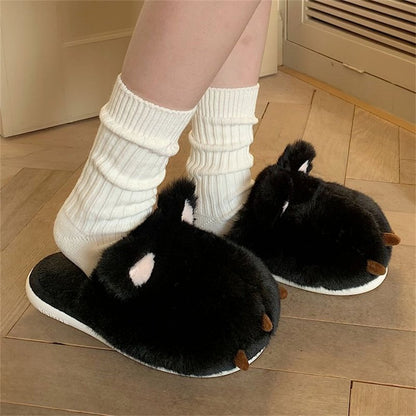 Cute Cat Paw Fluffy Slippers-Furever Adorable