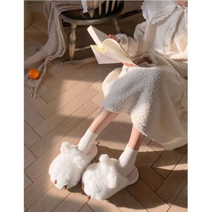 Cute Cat Paw Fluffy Slippers-Furever Adorable