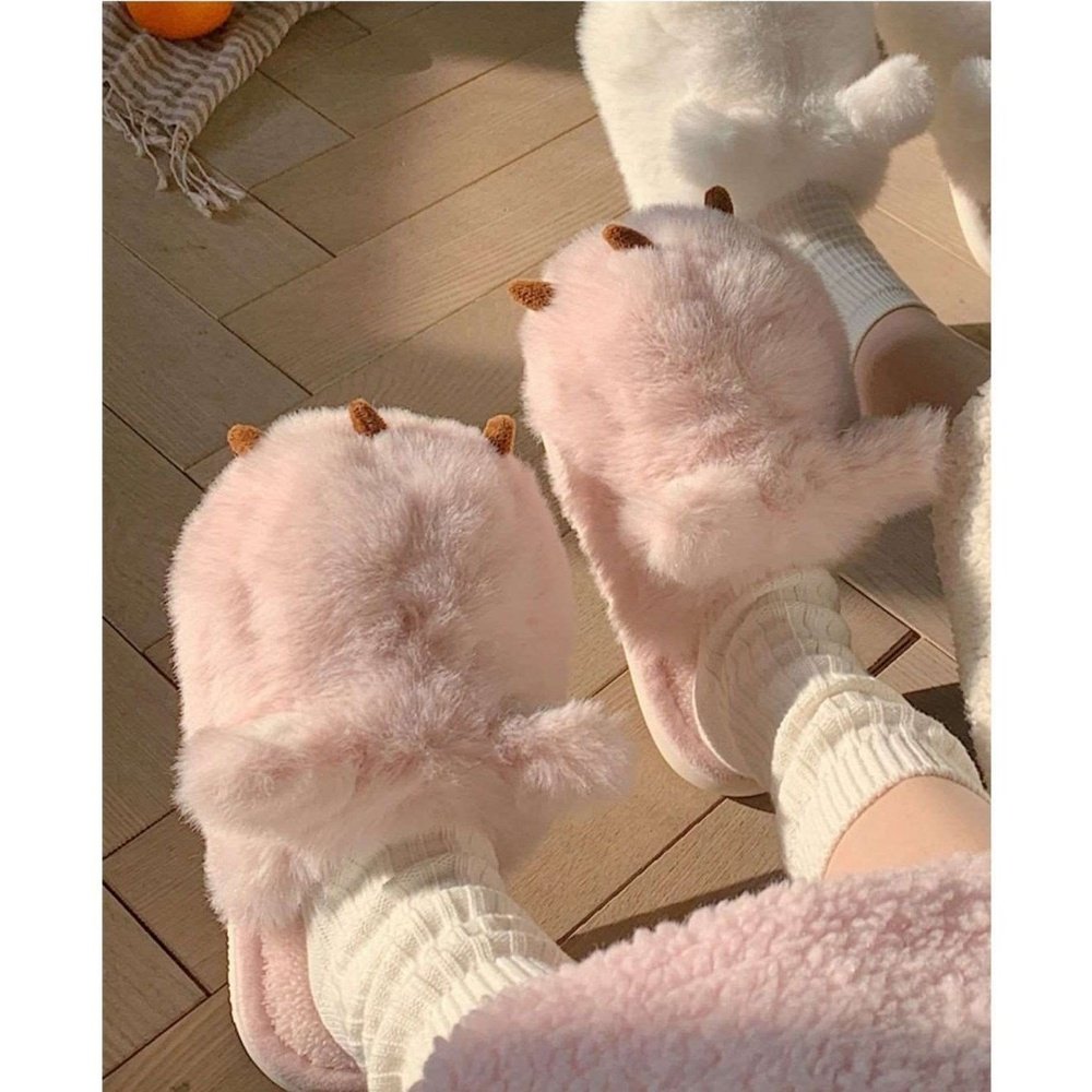 Cute Cat Paw Fluffy Slippers-Furever Adorable