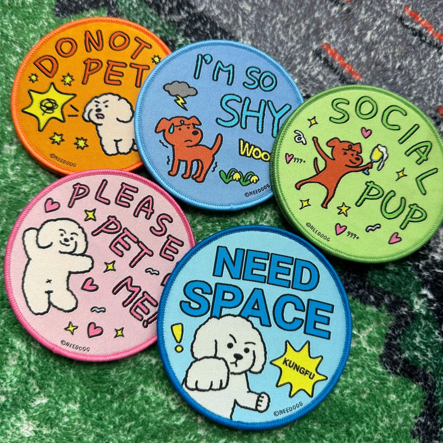 Cute Companion Adhesive Patches: Pet Character Social Stickers Furever Adorable