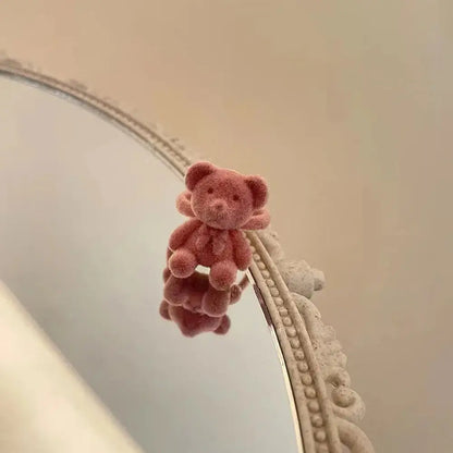 Cute Flocked Rabbit / Bear Earrings / Rings-Furever Adorable