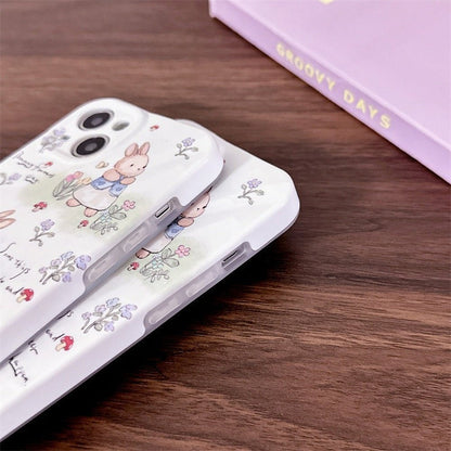 Cute Floral Bunny Silicone Phone Case-Furever Adorable