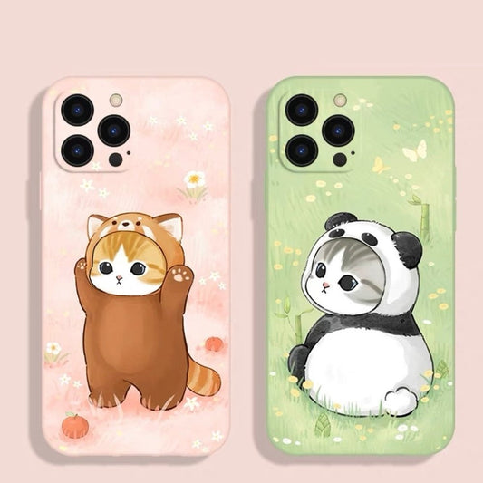 Cute Panda Patterned Silicone Phone Case-Furever Adorable