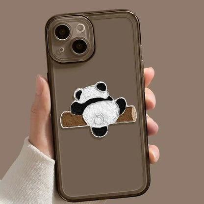 Cute Panda Patterned Transparent iPhone Case-Furever Adorable