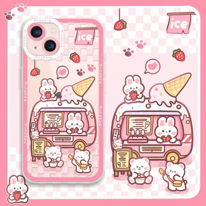 Cute Rabbit Cartoon Ice-Cream Vehicle Phone Case for iPhone-Furever Adorable