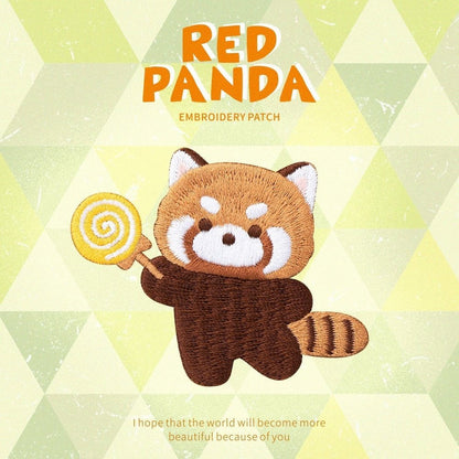 Cute Red Panda Embroideried Patches-Furever Adorable