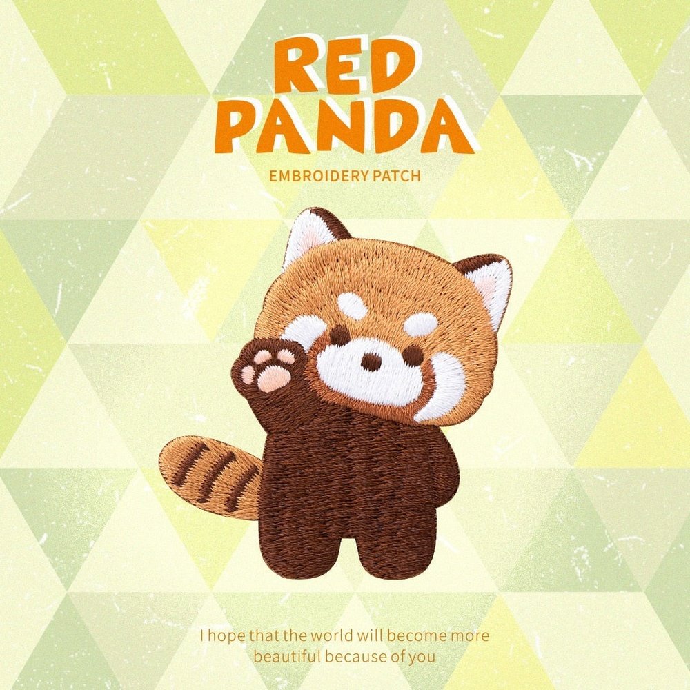 Cute Red Panda Embroideried Patches-Furever Adorable