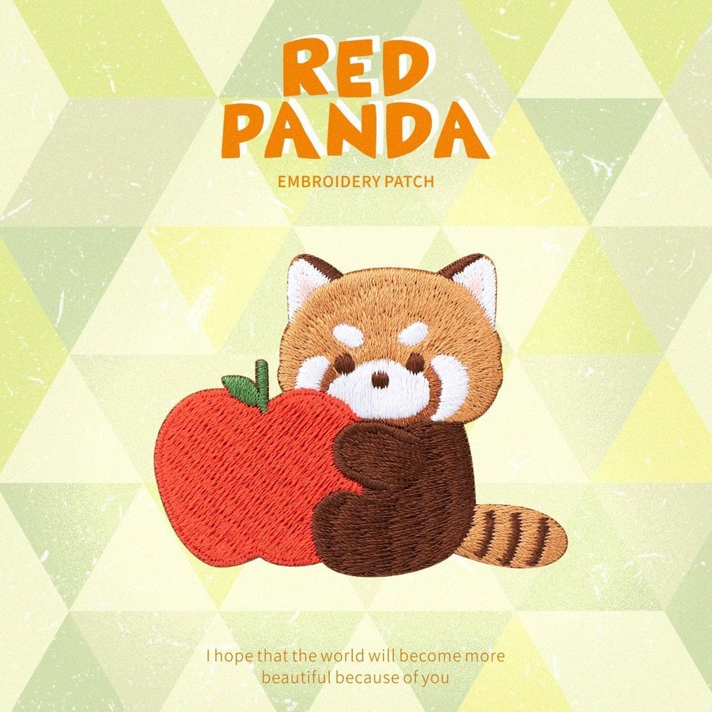 Cute Red Panda Embroideried Patches-Furever Adorable