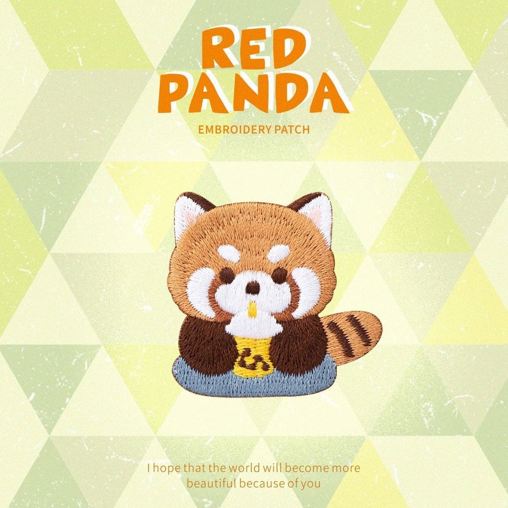 Cute Red Panda Embroideried Patches-Furever Adorable